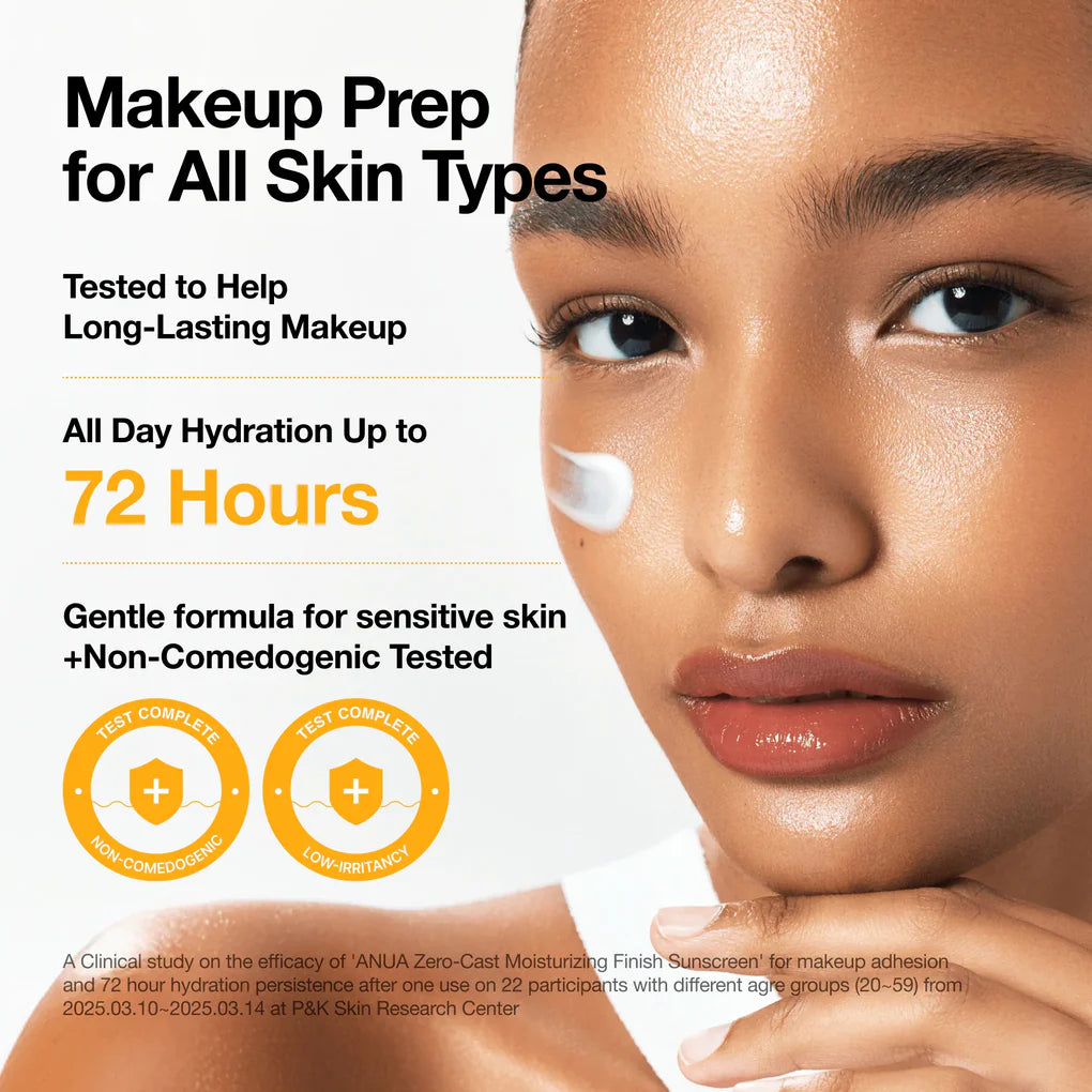 Anua Zero-Cast Moisturizing Finish Sunscreen – Lightweight, Hydrating & No White Cast